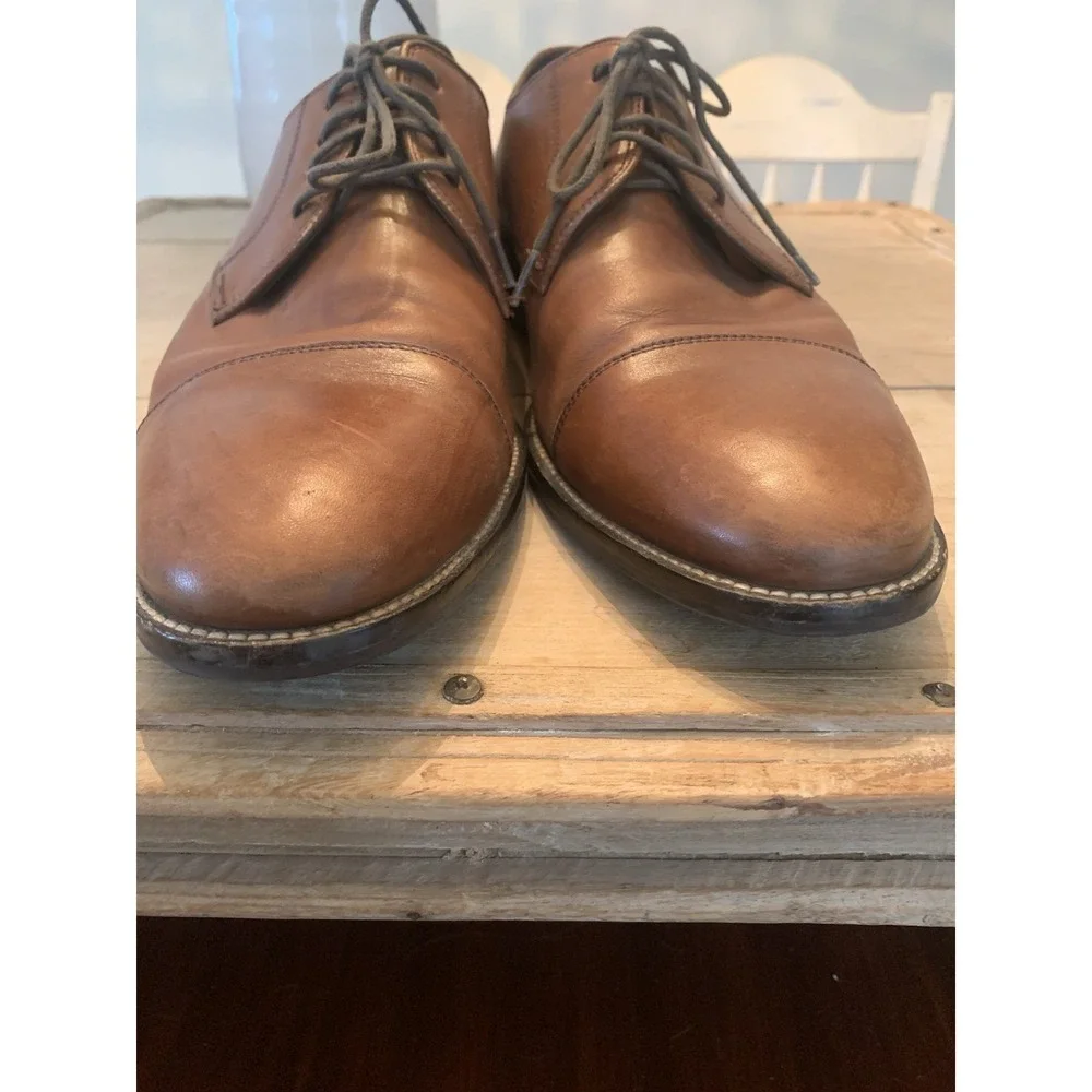 Cole Haan Lenox Hill C11632 Oxfords Men's 8.5 Brown Cap Toe Leather‎ Dress Shoes